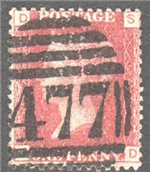 Great Britain Scott 33 Used Plate 147 - SD